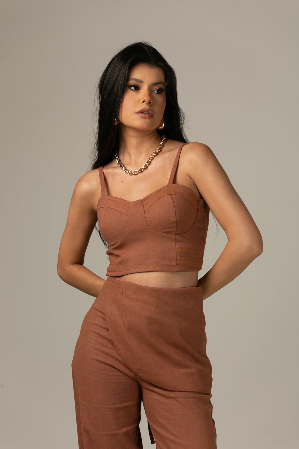 Lunna Top Brown