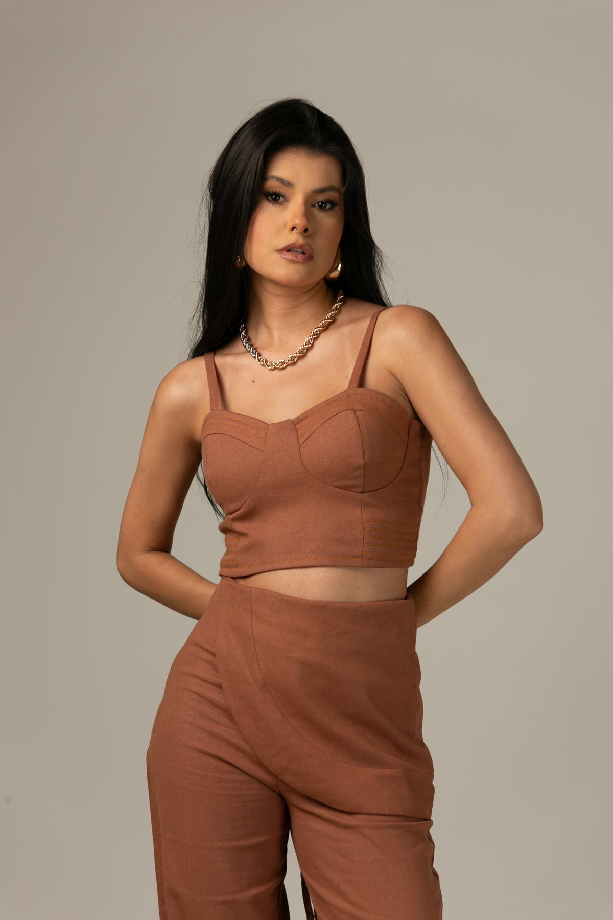 Lunna Top Brown